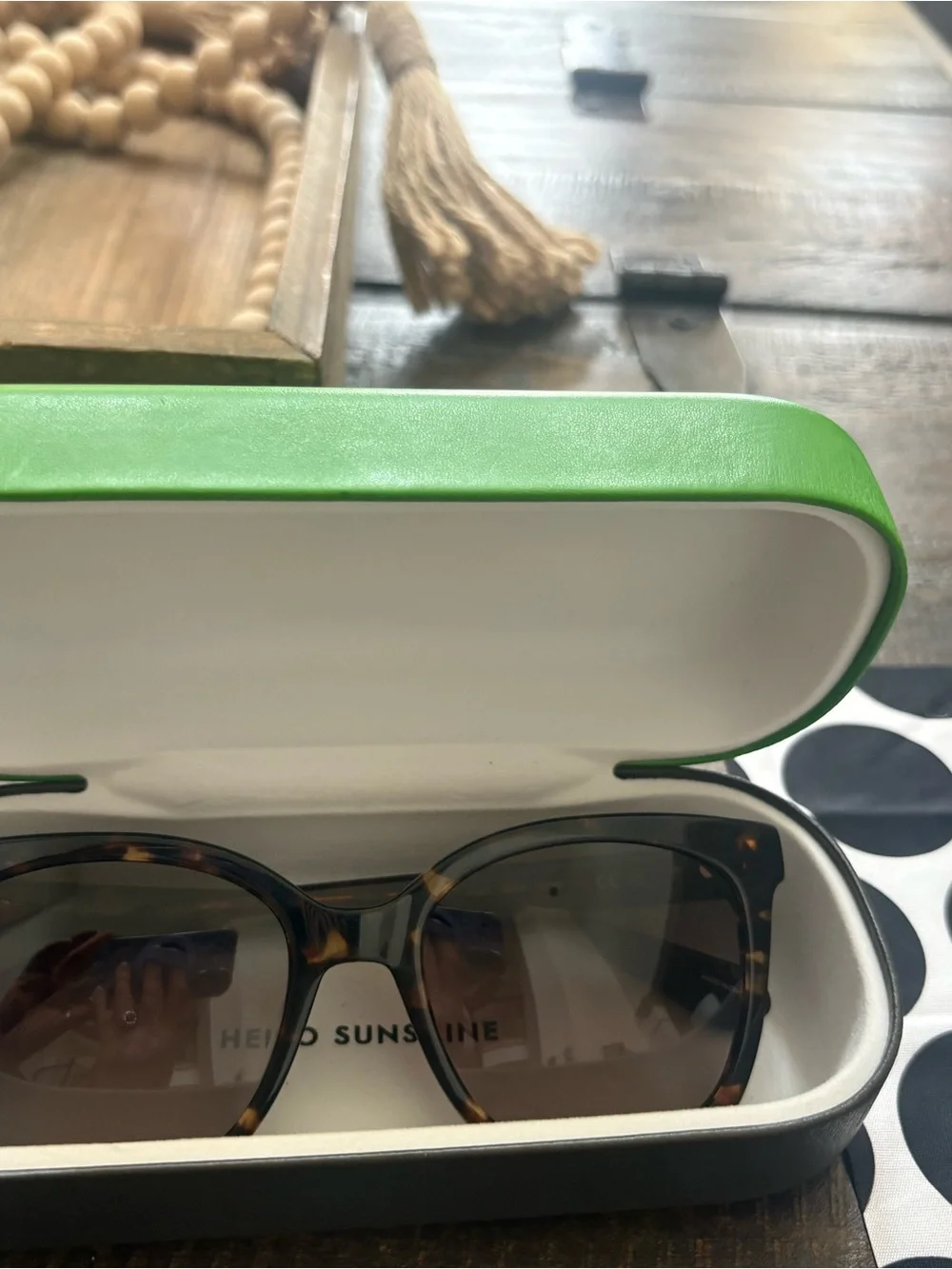 kate spade Kiya/S Square Tortoiseshell Frame Sunglasses + Case & Cloth